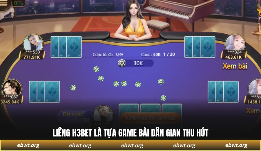 Liêng H3BET là tựa game bài dân gian thu hút