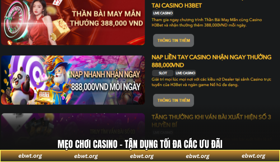 Mẹo chơi casino - Tận dụng tối đa các ưu đãi