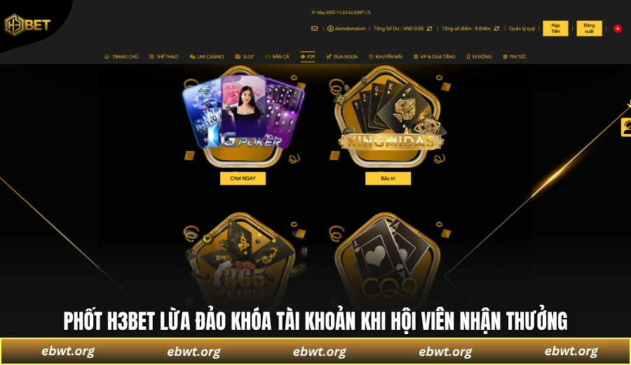 Phốt H3BET lừa đảo khóa tài khoản khi hội viên nhận thưởng