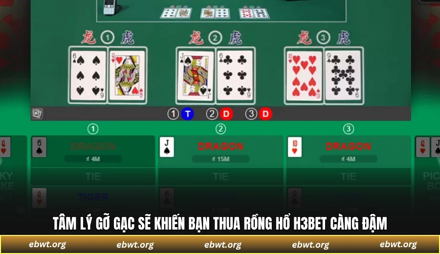Tâm lý gỡ gạc sẽ khiến bạn thua Rồng Hổ H3BET càng đậm