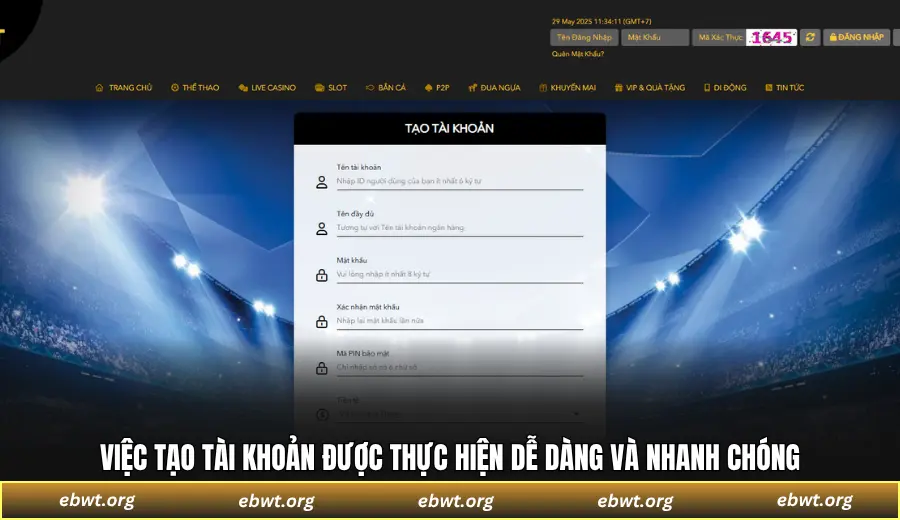 Việc tạo tài khoản H3BET được thực hiện dễ dàng và nhanh chóng
